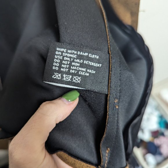 💖HP💖 Coffee Shop New Your Brown Sued Leather Jacket - Picture 7 of 8